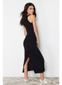 Trendyol Black Bodycone/Fitting Halter Neck Maxi Flexible Knitted Maxi Dress