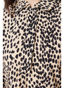 Trendyol Beige Animal Patterned Viscose Woven Dress