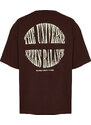 Trendyol Dark Brown Oversize Fluffy Text Printed 100% Cotton T-Shirt