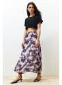 Trendyol Multi Color Patterned Chiffon Fabric A-line Midi Length Woven Skirt