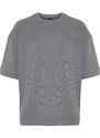 Trendyol Anthracite Oversize Pocket Textured Cotton T-Shirt