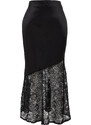 Trendyol Black Lace Detailed Satin Skirt