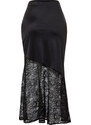 Trendyol Black Lace Detailed Satin Skirt