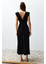 Trendyol Black Maxi Woven Slit Beach Dress