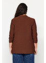 Trendyol Curve Brown Collar Detailed Jacket