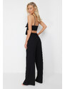 Trendyol Black Woven Tie Blouse Pants Suit