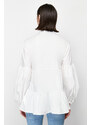 Trendyol Ecru Skirt Layered Cotton Woven Shirt