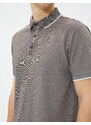 Koton Polo Neck T-Shirt with Buttons, Slim Fit, Short Sleeves.