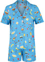 Trendyol Blue-Multi Color Kitchen Patterned Woven Pajamas Set