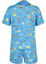 Trendyol Blue-Multi Color Kitchen Patterned Woven Pajamas Set