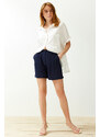 Trendyol Navy Blue Pocket Regular Fit Woven Shorts