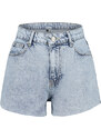 Trendyol Blue High Waist Mini Denim Shorts & Bermuda