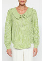 Trendyol Green Collar Detailed Woven Blouse