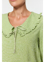 Trendyol Green Collar Detailed Woven Blouse