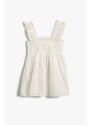 Koton Girls' Embroidered Ruffle Sleeve Mini Dress