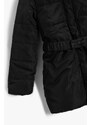 Koton Long Inflatable Coat Faux Fur Detailed