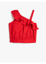 Koton Ruffled One-Shoulder Blouse with an Elastic Waist.