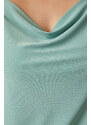 Happiness İstanbul Women's Aqua Green Strappy Collar Sandy Knitted Blouse