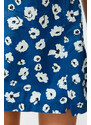 Trendyol Blue Floral Pattern Woven Short Skirt