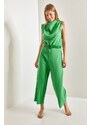 Bianco Lucci Women's Belted Plunger Collar Overalls