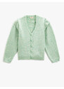 Koton Basic Knitwear Cardigan Soft Textured Long Sleeve V Neck Buttoned