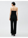 Koton Strapless Jumpsuit Ribbed Pocket Wide Leg