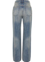 Trendyol Blue More Sustainable Ripped High Waist Wide Leg Jeans