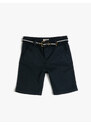 Koton Basic Bermuda Shorts With Belt Detail Pockets Cotton Cotton with Adjustable Elastic Waist.