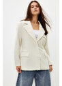 Trendyol White Oversize Lined Woven Blazer Jacket