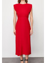 Trendyol Red A-line Crew Neck Sleeveless Aerobin Midi Woven Dress