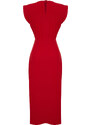 Trendyol Red A-line Crew Neck Sleeveless Aerobin Midi Woven Dress