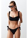 Trendyol Black Bralette Frilly Textured Regular Bikini Set