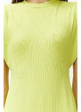 Trendyol Lime Crew Neck Moon Sleeve Midi Knitted Midi Dress