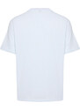 Trendyol White Relaxed/Casual Fit Text Embroidery Appliqué 100% Cotton Short Sleeve T-Shirt