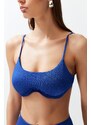 Trendyol Saxe Balconette Textured Bikini Top