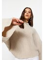 Trendyol Stone Bat Sleeve Knitwear Sweater