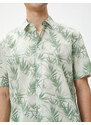 Koton Summer Shirt Floral Printed Classic Collar Short Sleeve Cotton