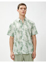 Koton Summer Shirt Floral Printed Classic Collar Short Sleeve Cotton