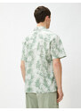 Koton Summer Shirt Floral Printed Classic Collar Short Sleeve Cotton