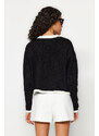 Trendyol Black Boucle Threads Knitwear Cardigan