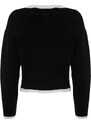 Trendyol Black Boucle Threads Knitwear Cardigan