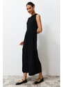 Trendyol Black Sleeveless Plain Knitted Lingerie Dress