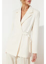 Trendyol Stone Woven Accessory Detail Regular Blazer Jacket