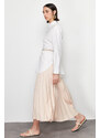 Trendyol Ecru Pleated Woven Skirt