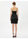 Koton Mini Satin Invitation Dress Strapless Draped