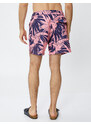 Koton Swimsuit Shorts Leaf Printed Waist Laced Pocket