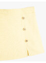 Koton Tweed Skirt Floral Button Detailed Slit Detail
