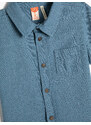 Koton Shirt Linen Blended Short Sleeve Single Pocket Detailed