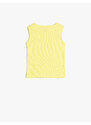 Koton Singlets Sleeveless Crew Neck Ribbed Printed Cotton