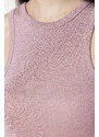 Trendyol Pink Foil/Shiny Fabric Halter Neck Ribbed Elastic Knitted Undershirt